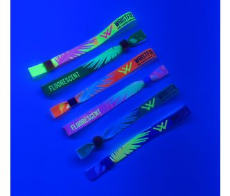   Braccialetti Tessuto - (15x340mm, stampa full color FLUO su un lato) - con chiusura in alluminio