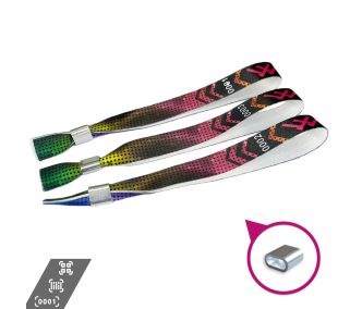   Braccialetti Tessuto - (15x340mm, stampa full color su un lato, dati variabili) - con chiusura in alluminio