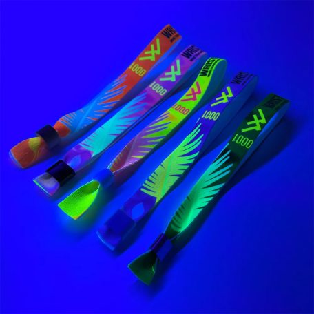 Braccialetti Tessuto - (15x340mm, stampa full color FLUO su un lato con dati variabili) - con chiusura in alluminio