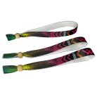 Braccialetti Tessuto - (15x340mm, stampa full color su un lato, dati variabili) - con chiusura bamboo riutilizzabile