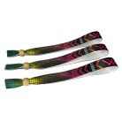 Braccialetti Tessuto - (15x340mm, stampa full color su un lato, dati variabili) - con chiusura bamboo riutilizzabile