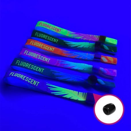 Braccialetti Tessuto Per Bambini - (15x300mm, stampa full color FLUO su un lato) - con chiusura riutilizzabile