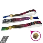 Braccialetti Tessuto - (15x340mm, stampa full color su un lato, dati variabili) - con chiusura bamboo-plastica monousabile 