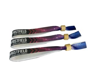   Braccialetti Tessuto - (15x340mm, stampa full color su un lato) - con chiusura bamboo-plastica monousabile