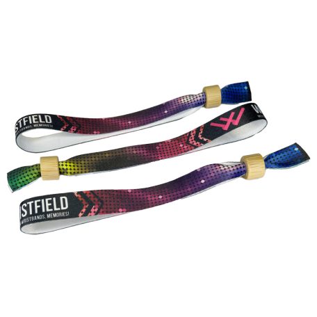 Braccialetti Tessuto - (15x340mm, stampa full color su un lato) - con chiusura bamboo-plastica monousabile