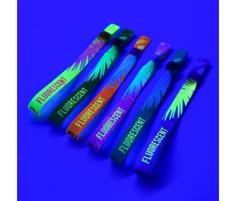   Braccialetti Tessuto - (15x340mm, stampa full color FLUO su un lato) - con chiusura monousabile in plastica