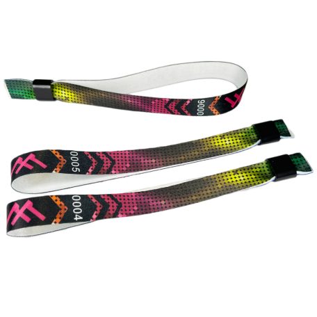 Braccialetti Tessuto - (15x340mm, stampa full color su un lato, dati variabili) - con chiusura monousabile in plastica