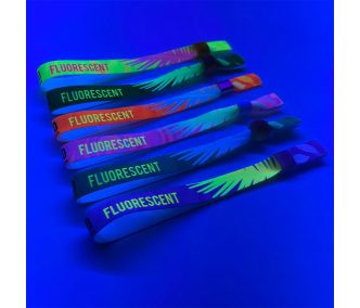   Braccialetti Tessuto - (15x340mm, stampa full color FLUO su un lato) - con chiusura riutilizzabile in plastica