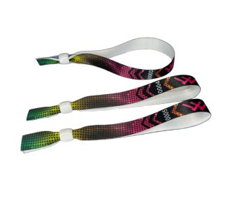   Braccialetti Tessuto - (15x340mm, stampa full color su un lato, dati variabili) - con chiusura riutilizzabile in plastica