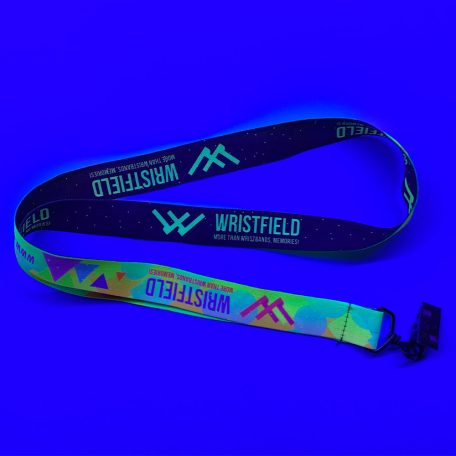 Laccetti Porta Badge Raso Personalizzati - Stampa Digitale FLUO - Con Portabadge