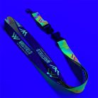 Laccetti Porta Badge Raso 20x900mm - Stampa Digitale FLUO - Con fibbia di plastica a incastro