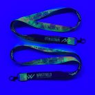 Laccetti Porta Badge Raso a coste Personalizzati 20x900mm - Stampa Digitale FLUO - Con moschettone