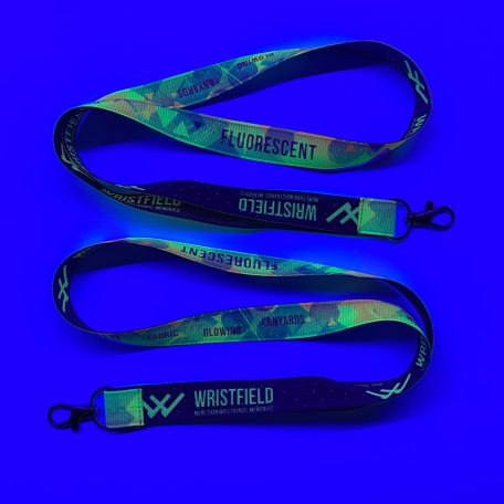 Laccetti Porta Badge Raso a coste Personalizzati 20x900mm - Stampa Digitale FLUO - Con moschettone