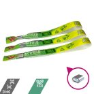 Braccialetto Ecologico - (PET Riciclato, 15x340mm, stampa full color su un lato, dati variabili) con chiusura in alluminio