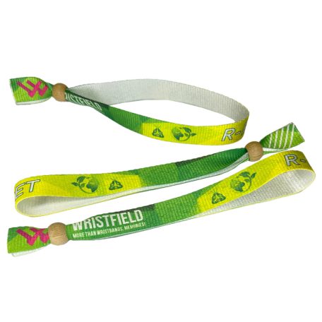 Braccialetto Ecologico - (PET Riciclato, 15x340mm, stampa full color su un lato) con chiusura bamboo riutilizzabile