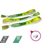 Braccialetto Ecologico - (PET Riciclato, 15x340mm, stampa full color su un lato, dati variabili) con chiusura riutilizzabile in plastica