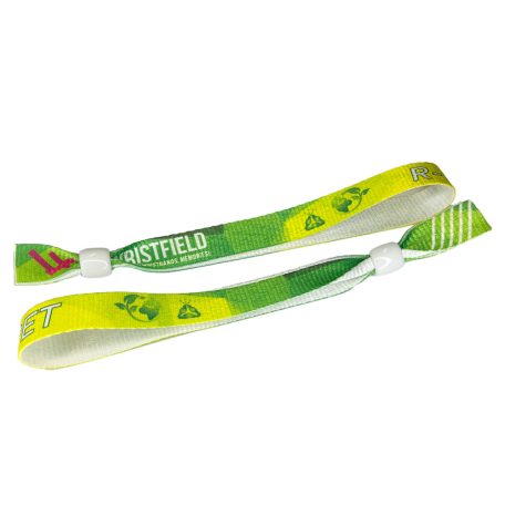 Braccialetto Ecologico - (PET Riciclato, 15x340mm, stampa full color su un lato) con chiusura riutilizzabile in plastica