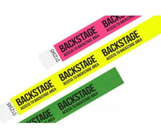 Braccialetti Tyvek 1" Prestampati - BACKSTAGE