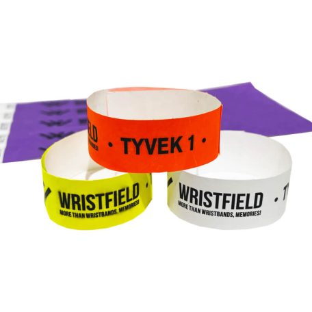 Braccialetti personalizzati Tyvek 1"  - STAMPA NERA