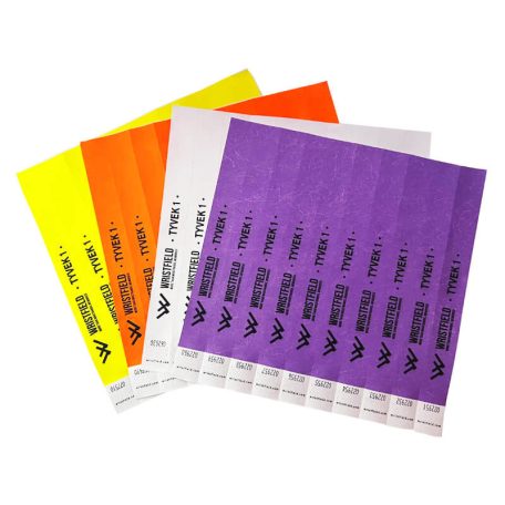 Braccialetti personalizzati Tyvek 1"  - STAMPA NERA