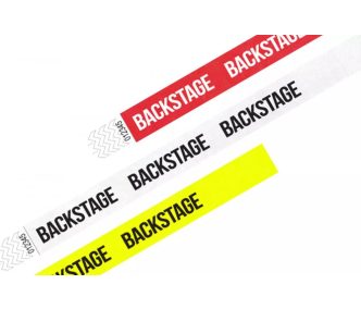 Braccialetti Tyvek 3/4" Prestampati - BACKSTAGE