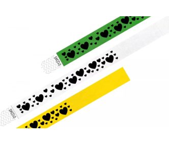 Braccialetti Tyvek 3/4" Prestampati - Cuori