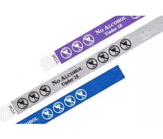   Braccialetti Tyvek 3/4" Prestampati - No Alcohol Under 18