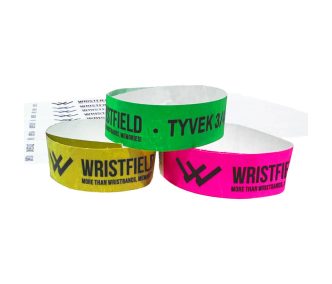   Braccialetti personalizzati Tyvek 3/4" - Stampa a 1 colore NERO 